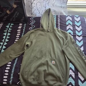 Carhartt Olive Green Hooded Sweatshirt